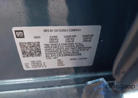 2024 Buick Envista Avenir Fwd z USA, uszkodzony, nr VIN KL47LCE22RB221256